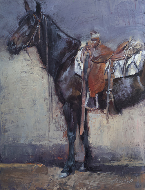 jill_soukup_saddleddarkhorse_oil_20x16in_2013